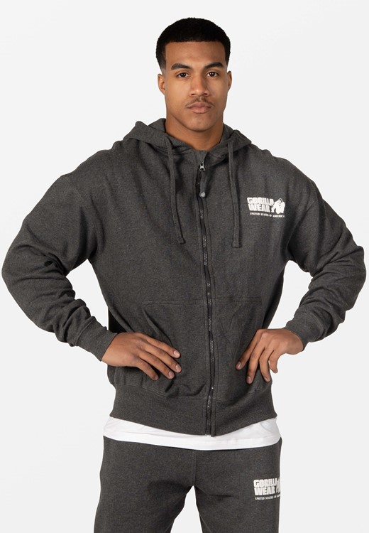 Classic Oversized Zipped Hoodie - Dark Gray Melange - S