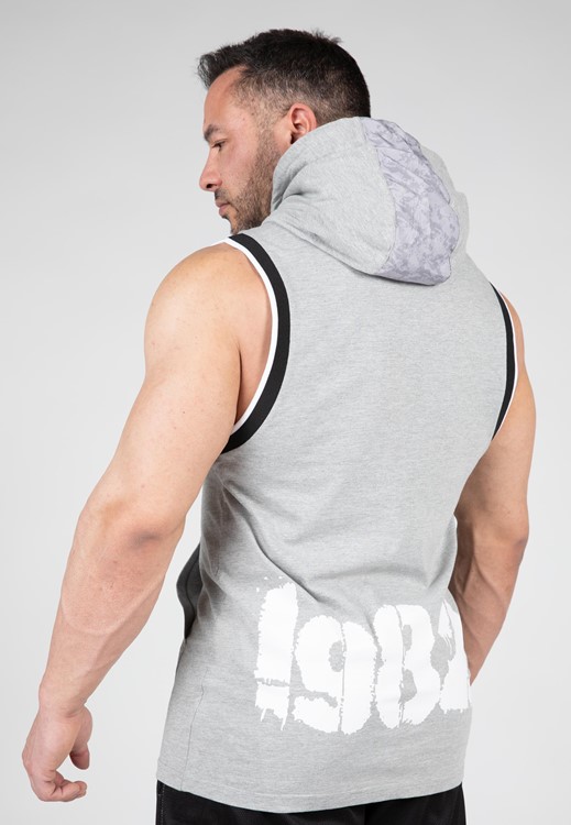 Loretto Hooded Tank Top - Gray Melange - M