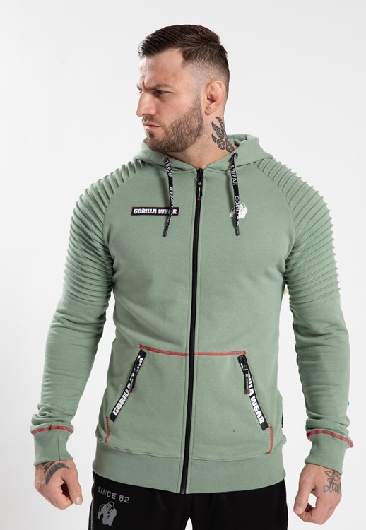 Georgia Zipped Hoodie - Green - 4XL