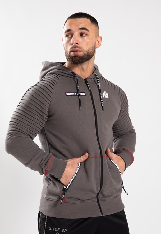 Georgia Zipped Hoodie - Gray - S