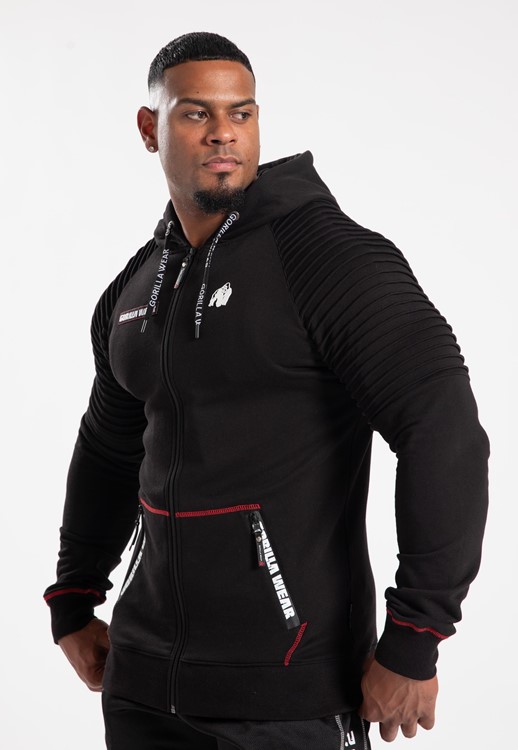 Georgia Zipped Hoodie - Black - 4XL