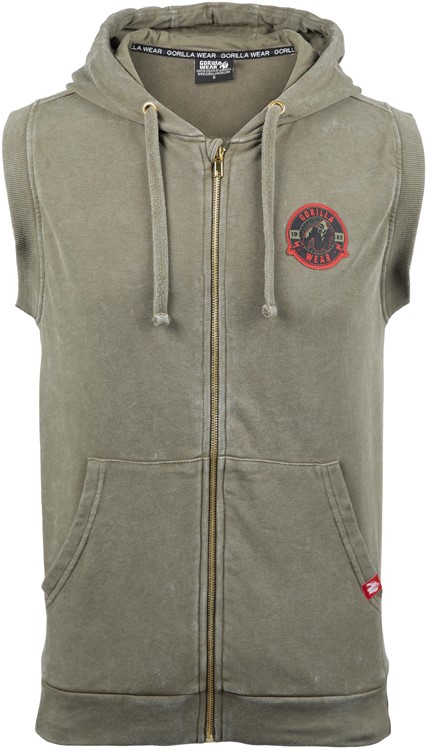 silverdale sleeveless hoodie - army green