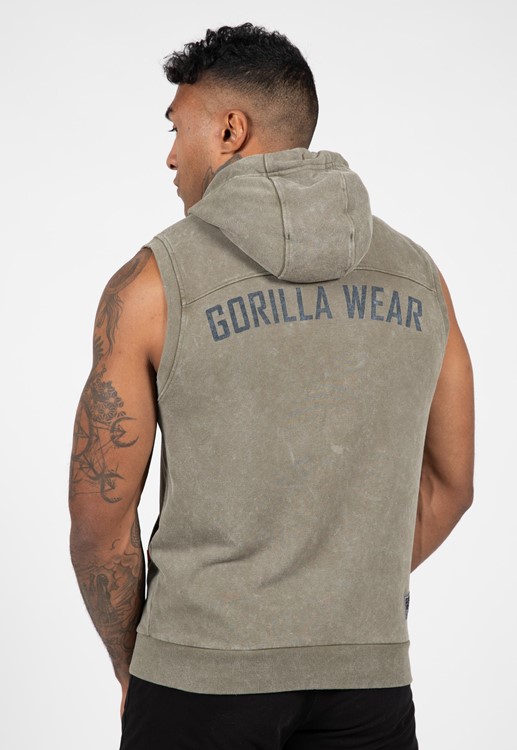 silverdale sleeveless hoodie - army green