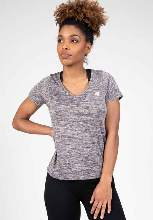Elmira V-Neck T-Shirt - Gray Melange - XS