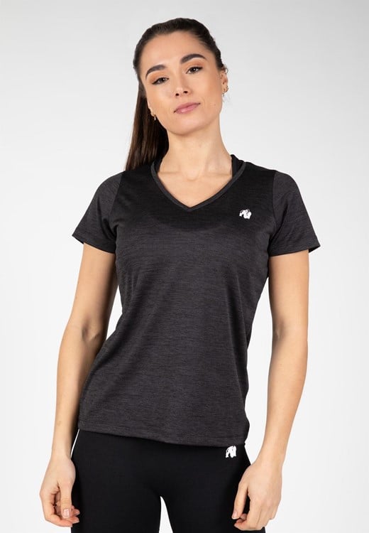 Elmira V-Neck T-Shirt - Black - S