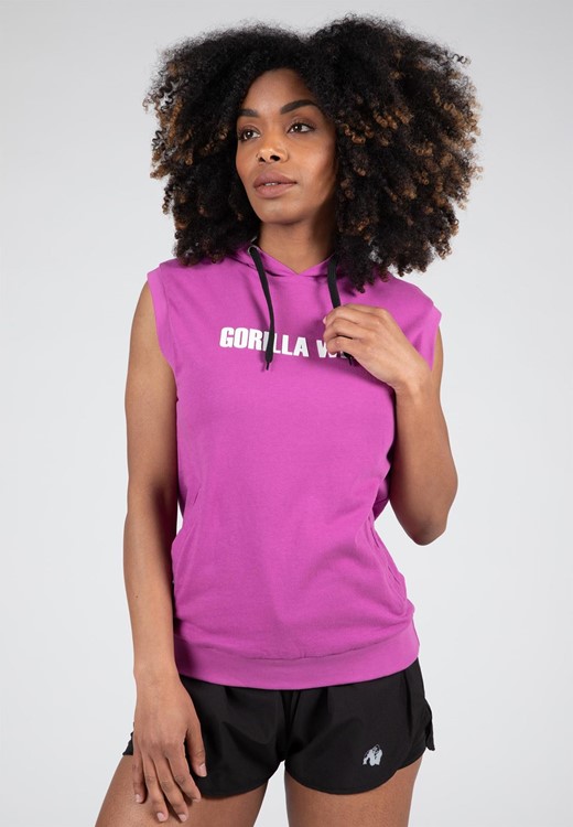 Virginia Sleeveless Hoodie - Fuchsia - XS