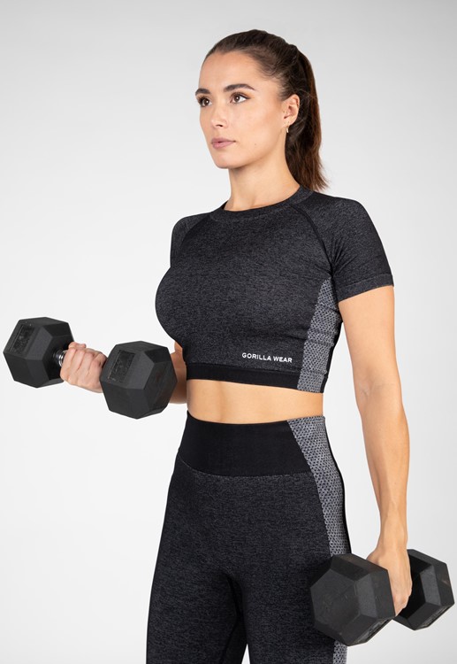 Selah Seamless Crop Top - Black - L/XL