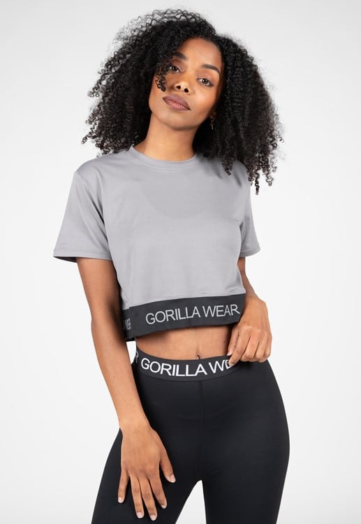 Colby Cropped T-Shirt - Gray - M