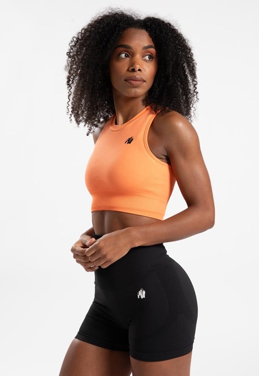 Olivia Seamless Crop Top - Peach - XS/S