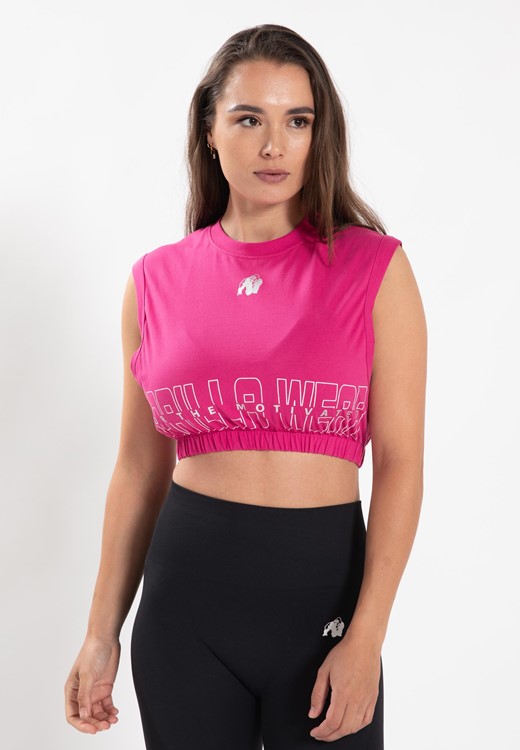 Albion Oversized Crop Top - Pink - XS