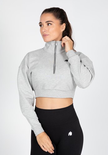 Ocala Cropped Half-Zip Sweatshirt - Gray - XL