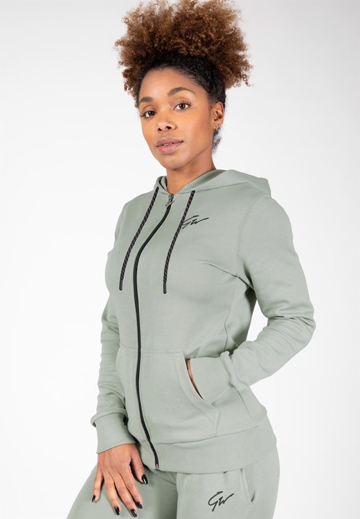 Pixley Zipped Hoodie - Light Green - S