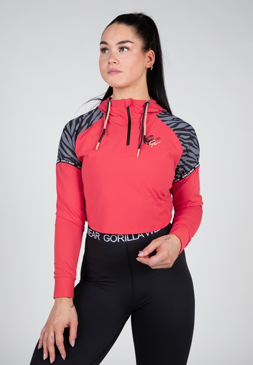 Zion Cropped Hoodie - Red - M