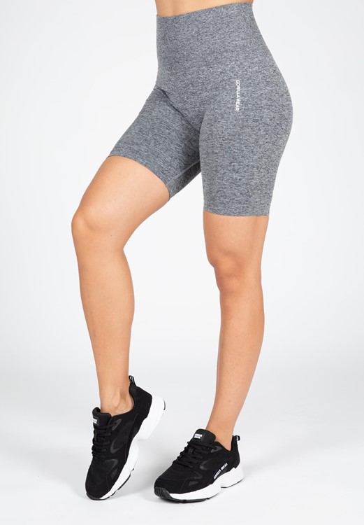 Quincy Seamless Cycling Shorts - Gray Melange - S/M