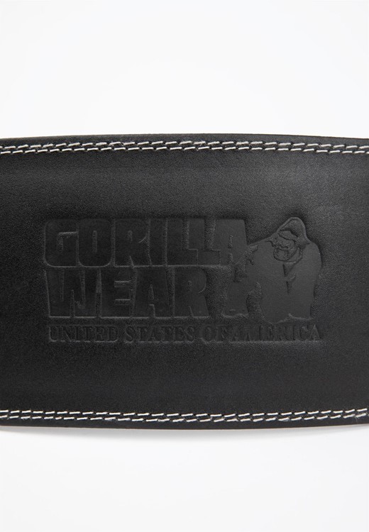 6 inch padded leather belt black/black
