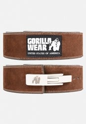 Gorilla Wear 4 Inch Leather Lever Belt - Brown - 2XL/3XL