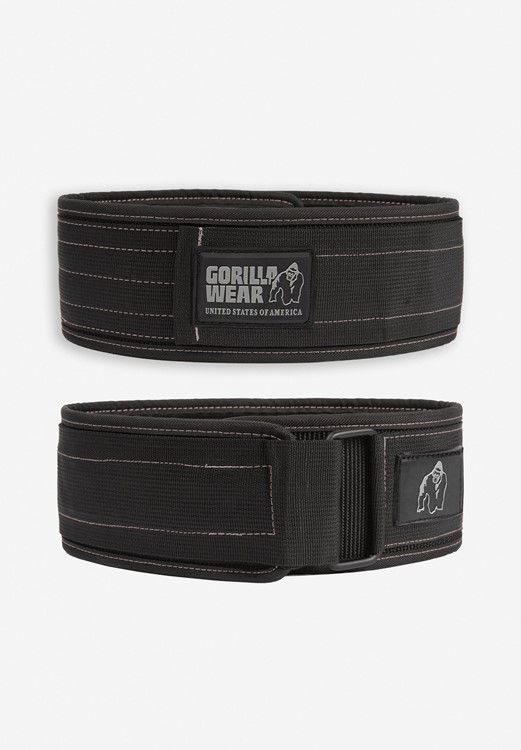 Gorilla Wear 4 Inch Nylon Lifting Belt - Black/Gray - S/M