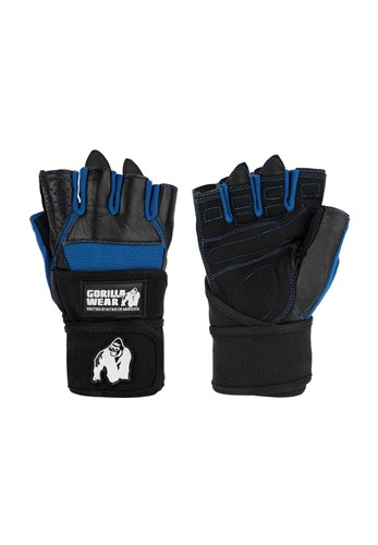 Dallas Wrist Wraps Gloves - Black/Blue - M