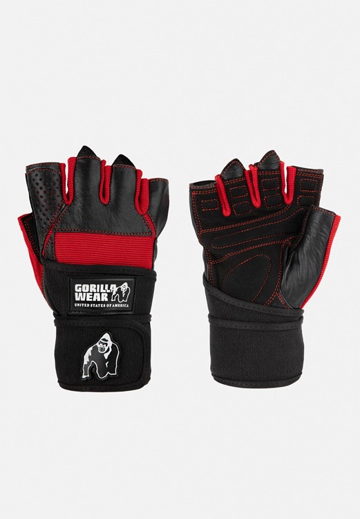 Dallas Wrist Wraps Gloves - Black/Red - 3XL
