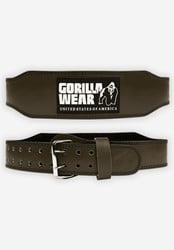 Gorilla Wear 4 Inch Padded Leather Lifting Belt - Army Green - 2XL/3XL