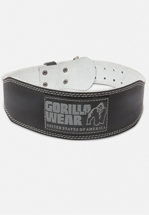 Gorilla Wear 4 Inch Padded Leather Lifting Belt - Black/Gray -  S/M