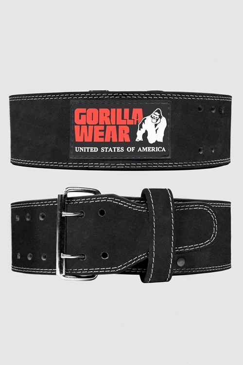 Gorilla Wear 4 Inch Leather Lifting Belt - Black - 2XL/3XL