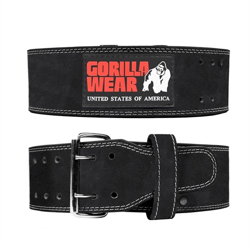 Gorilla Wear 4 Inch Leather Lifting Belt - Black - 2XL/3XL